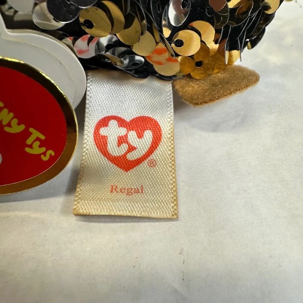 Ty Teeny Tys Regal the‎ Lion Gold Silver Reversible Sequin Plush Toy NWT
